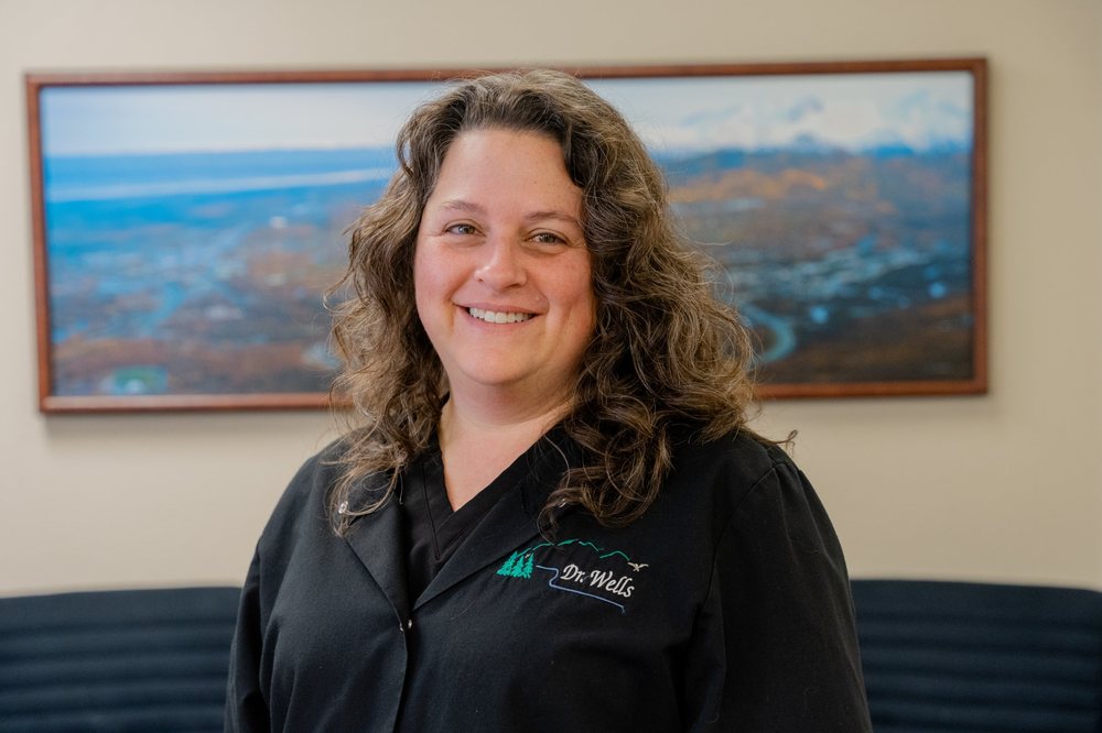 Dr. Jacqueline Wells smiling in the Eagle View Family Dental office.