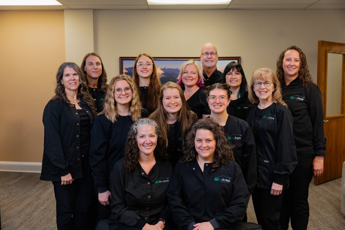 The Eagle View Family Dental team gathered together in their Eagle River office.